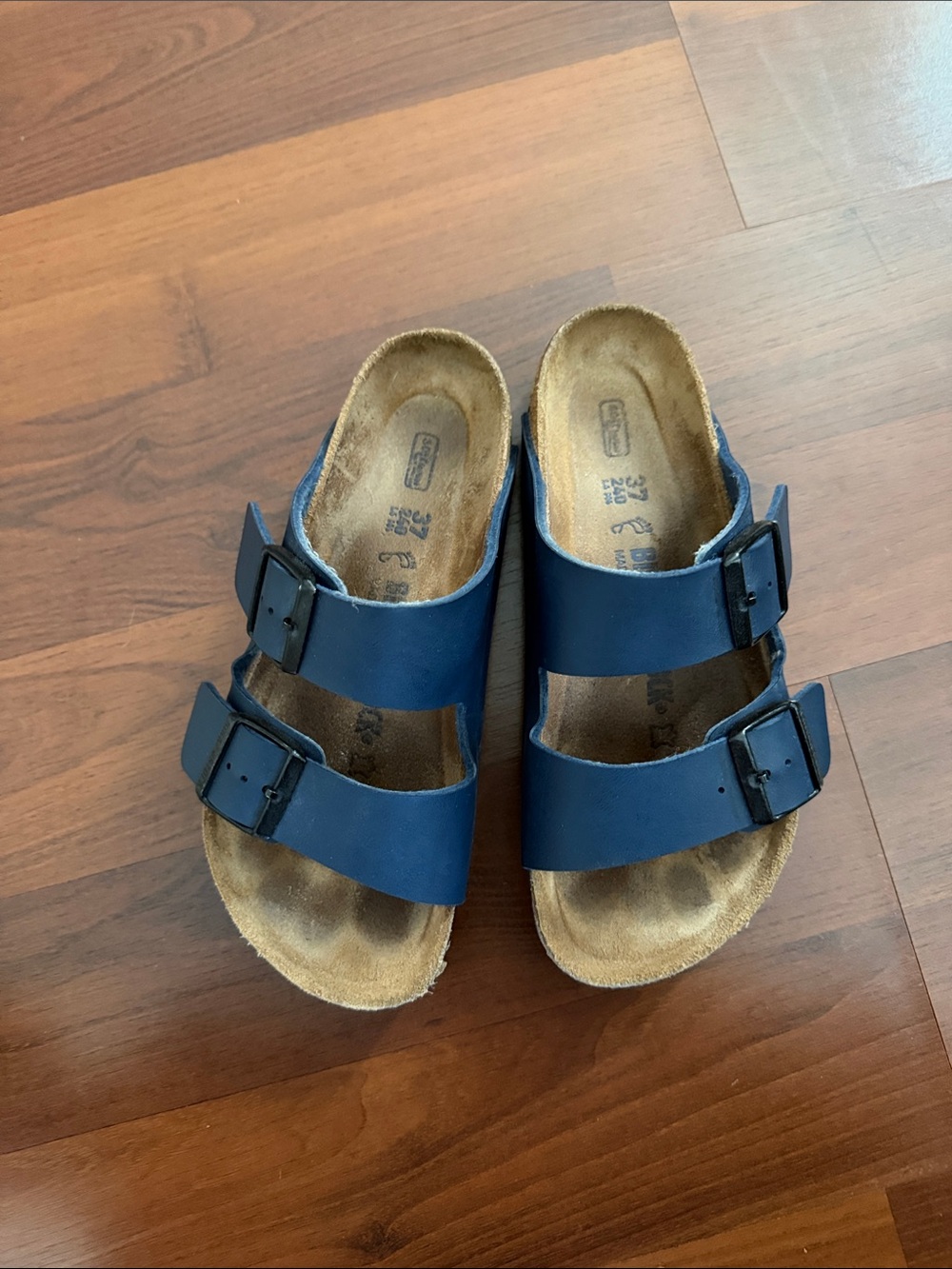 Birkenstock size 37 Double Strap Sandals in Navy Blue